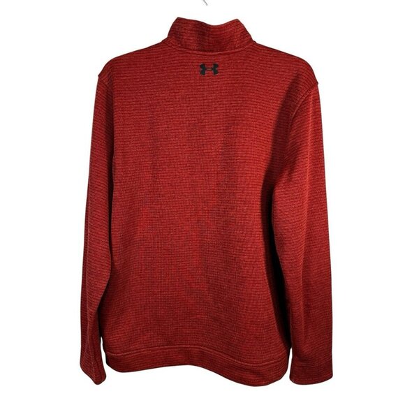 Adidas Storm 1/4 Zip Pullover Rusty Red Orange Mock Neck Men's Size Large - Picture 2 of 5